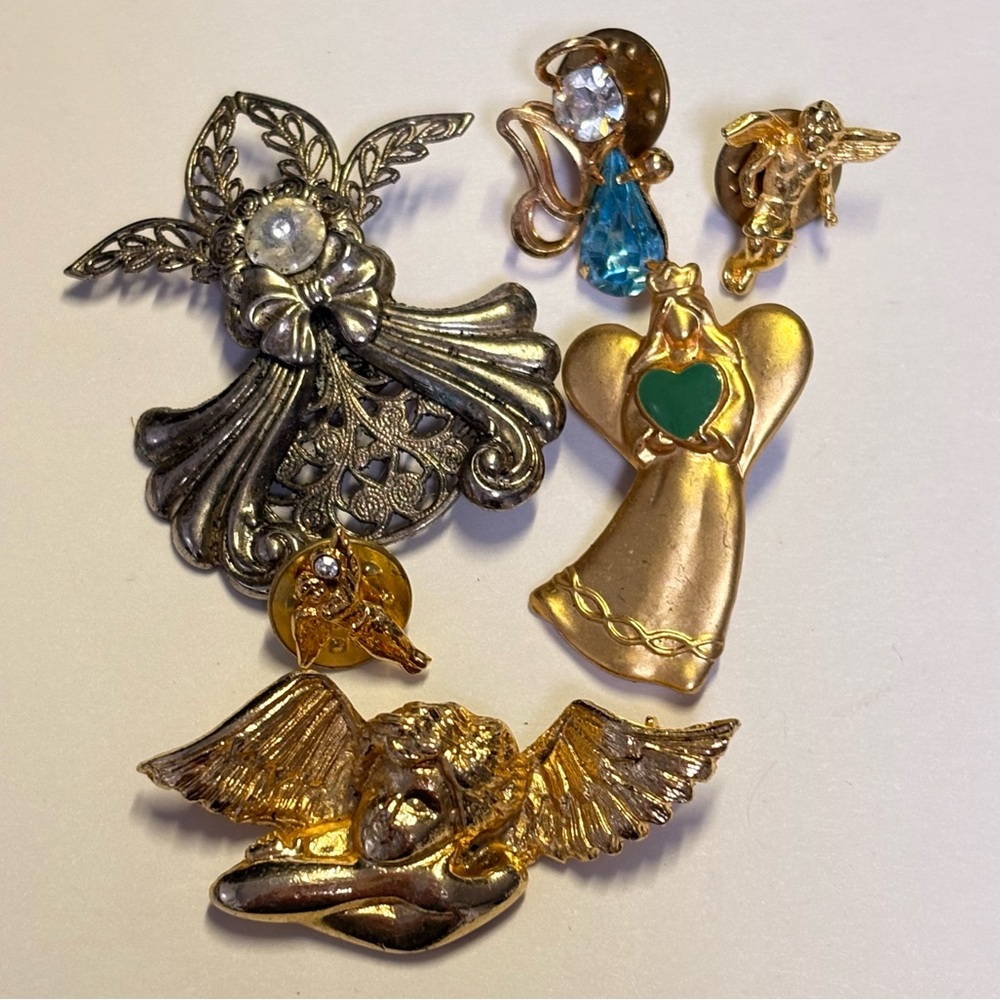 Charming Angel Brooches Collection in Gold and Silver